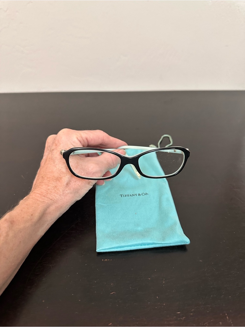 Tiffany & Co. Black womens Eyeglass Frames with Signature Blue Pouch